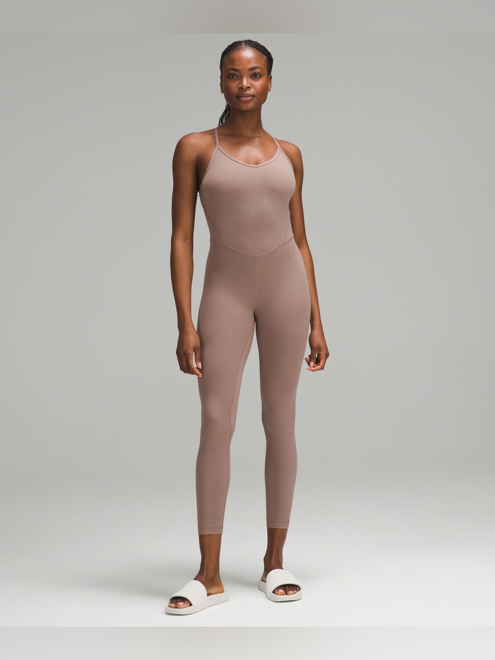 Lululemon Align Cross Back Bodysuit 25" Taupetastic TPTC